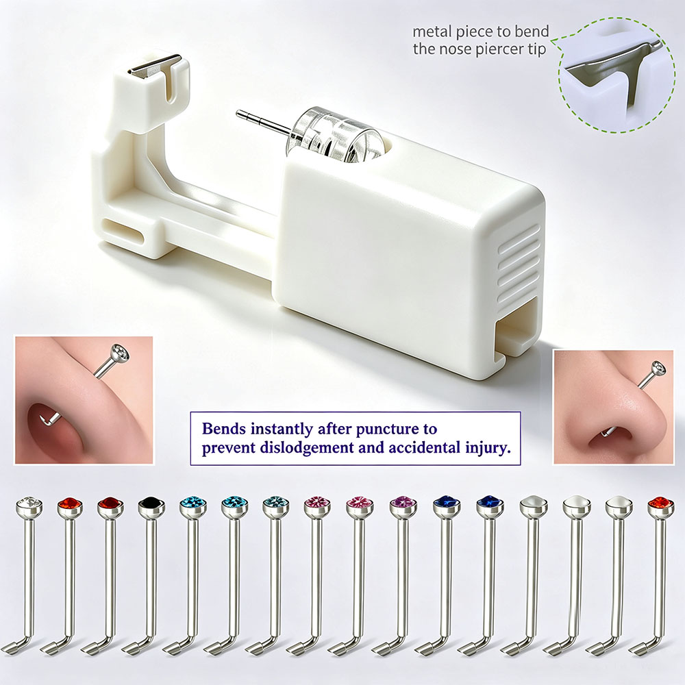 Body Jewelry Cleaner - 1PC/4PCS Disposable Bendable Nose Piercing Gun