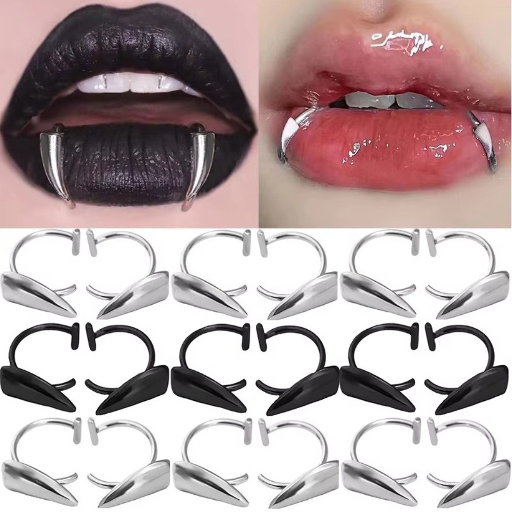 Body Jewelry Lip Ring - 2PCS/Set Exaggerated Fake Lip Ring Non