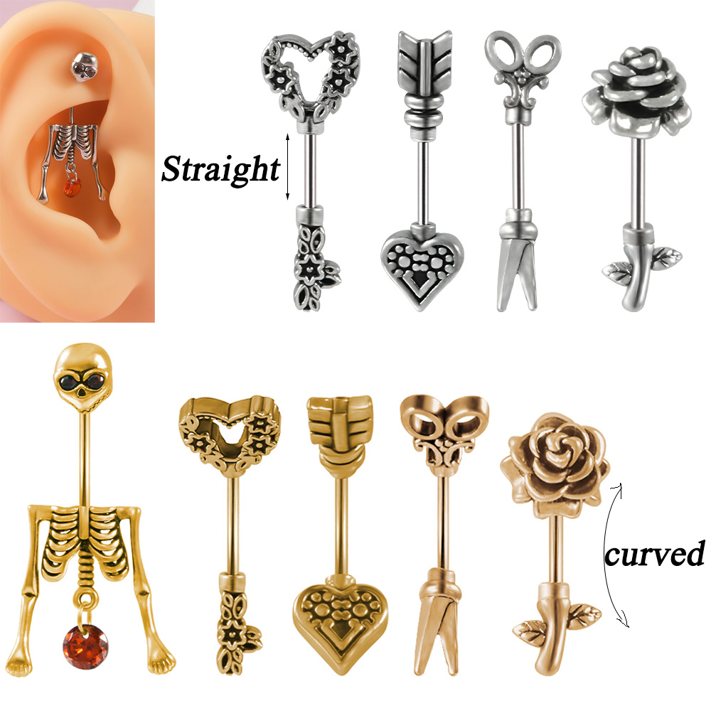 Body Jewelry Surgical Steel - 1PC Vintage Surgical Steel Skeleton Arrow