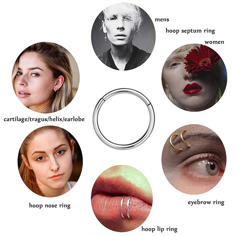 16G 316L Surgical Steel Hinged - Body Jewelry Lip Ring recension och pris