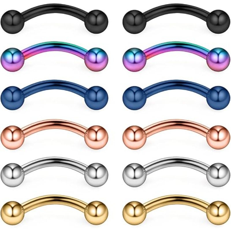 12PCS 16G Surgical Steel Eyebr - Body Jewelry Surgical Steel recension och pris
