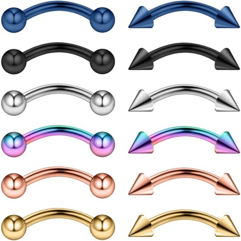12PCS 16G Surgical Steel Eyebr - Body Jewelry Surgical Steel recension och pris