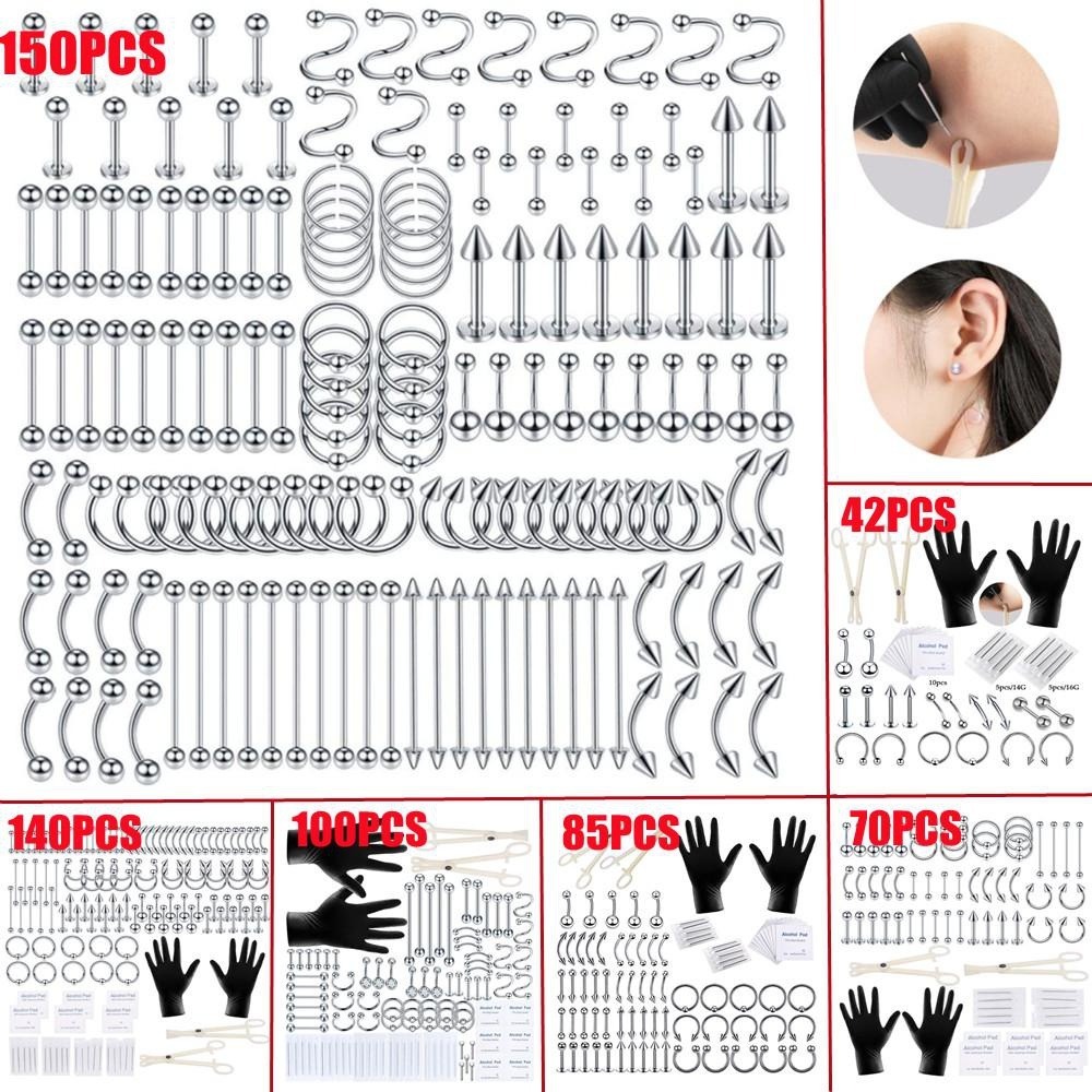 150/140/85/70/42Pcs Body Pierc - Body Jewelry Lip Ring recension och pris
