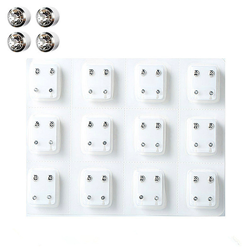 12 Pairs Crystal Medical Earri - Body Jewelry Surgical Steel recension och pris