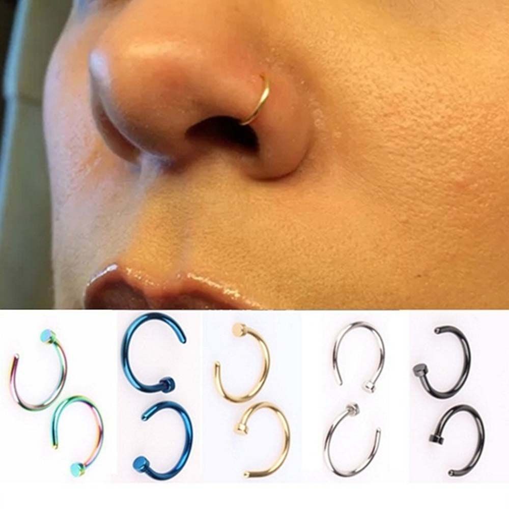 Thin Septum C Shape Stud Earri - Body Jewelry Lip Ring recension och pris