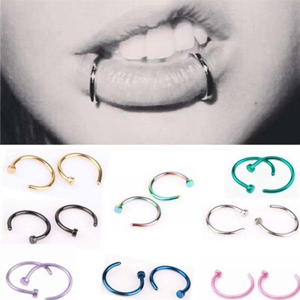 Thin Septum C Shape Stud Earri - Body Jewelry Lip Ring recension och pris