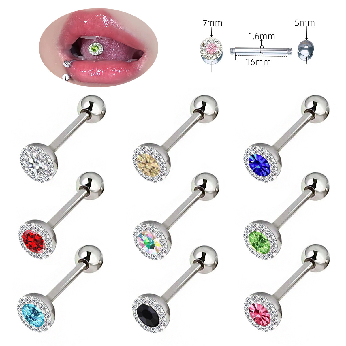 Trendy Round-Shape Clay-Paved  - Body Jewelry Plus recension och pris