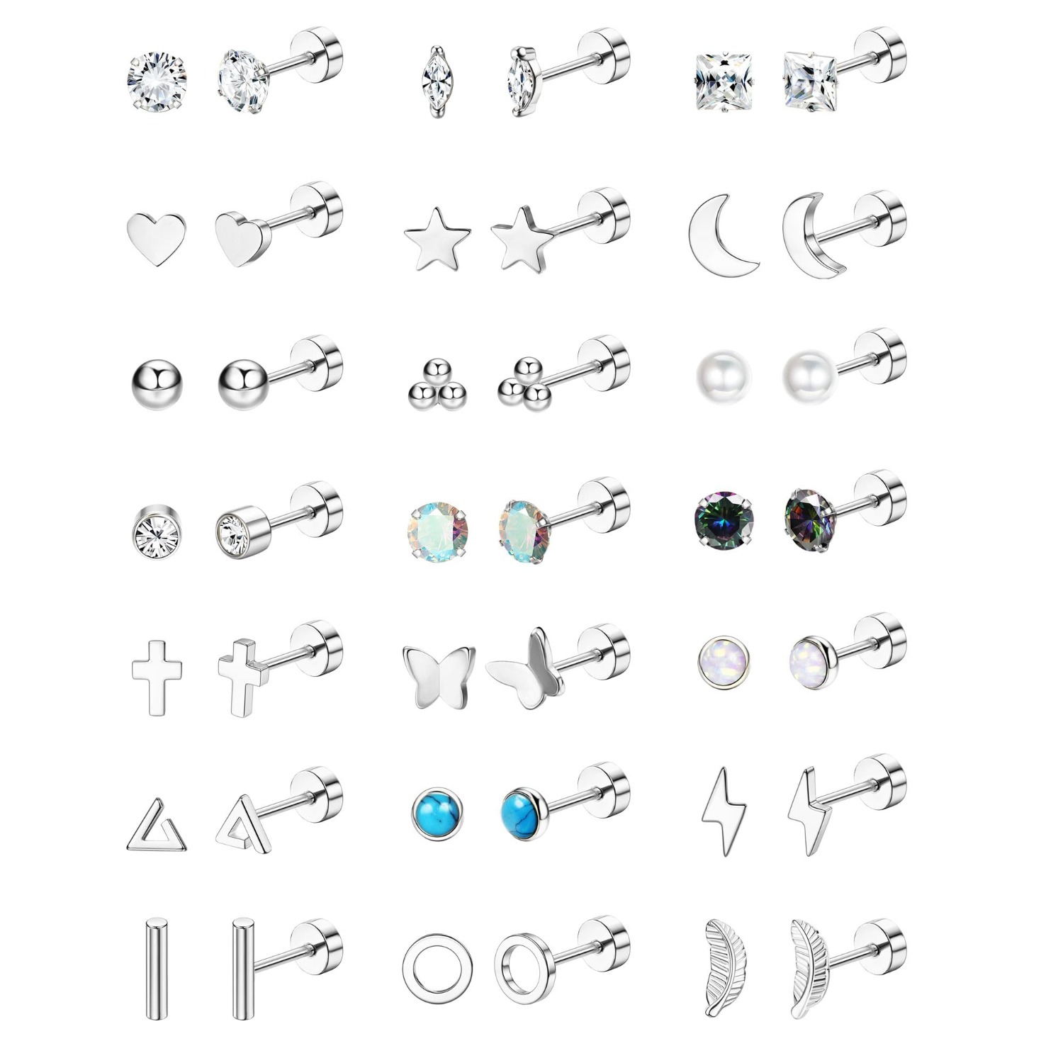 Florideco 1Pair Hypoallergenic - Body Jewelry Surgical Steel recension och pris