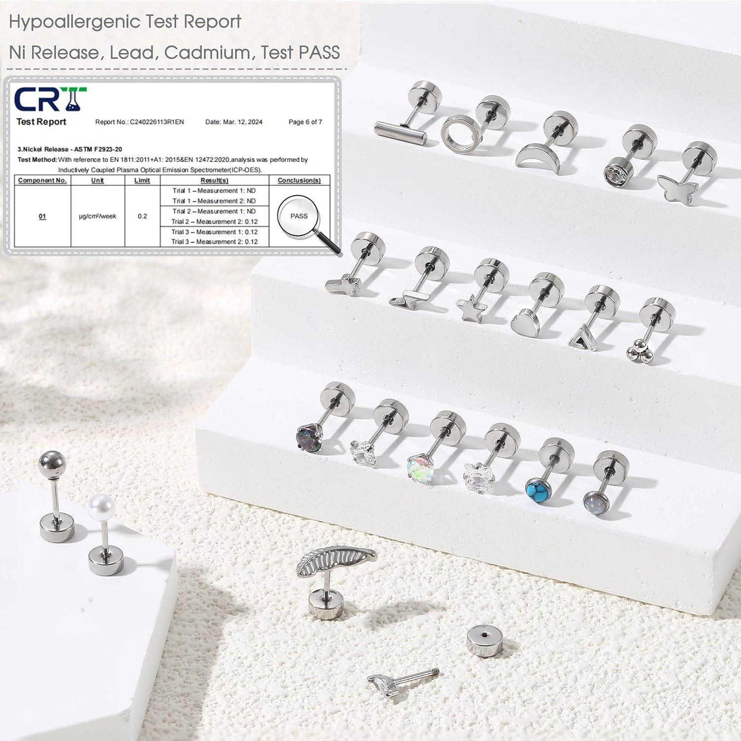 Florideco 1Pair Hypoallergenic - Body Jewelry Surgical Steel recension och pris