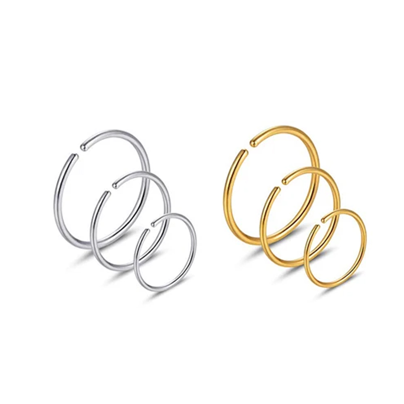 6pcs/lot Hypoallergenic Nose R - Body Jewelry Surgical Steel recension och pris
