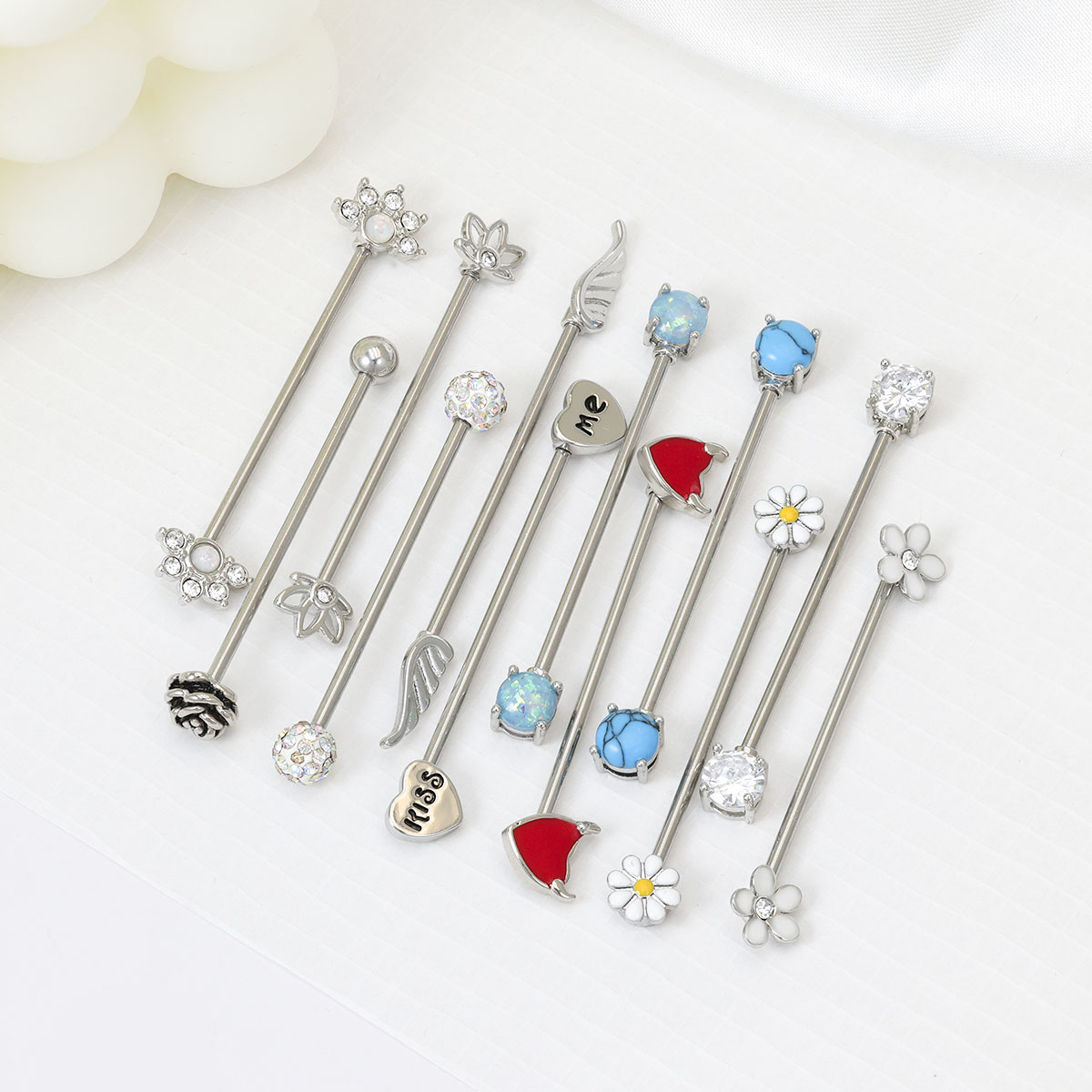 16G Arrows Hearts Industrial B - Body Jewelry Surgical Steel recension och pris