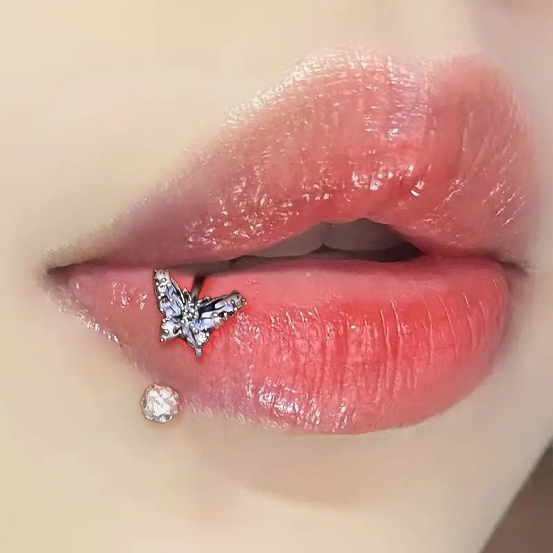 ASTM F136 Titanium Butterfly L - Body Jewelry Lip Ring recension och pris