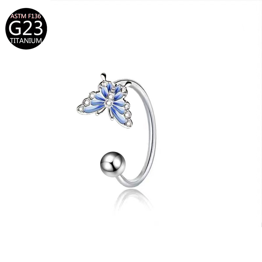ASTM F136 Titanium Butterfly L - Body Jewelry Lip Ring recension och pris