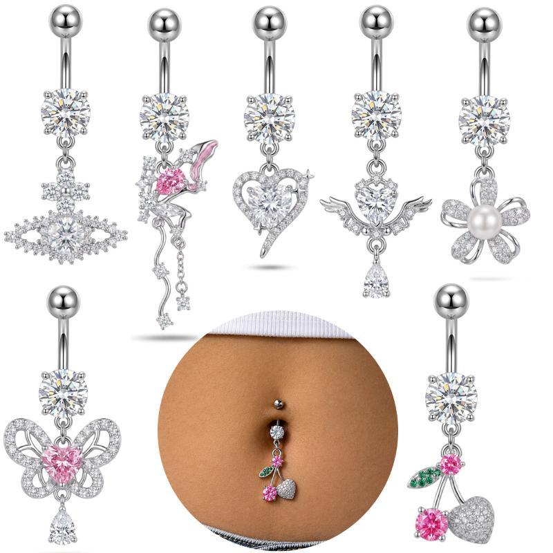 1Pcs Exquisite Dangle Belly Bu - Body Jewelry Surgical Steel recension och pris